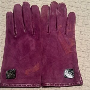 Miss Sixty Rich Purple Suede Gloves